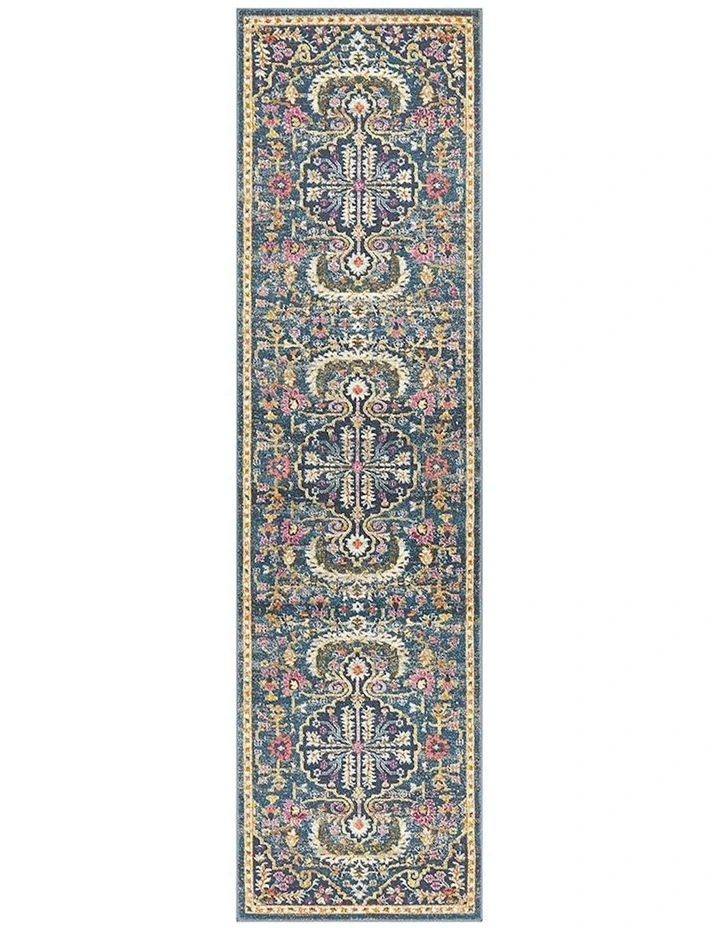 Babylon Runner Rug in Navy