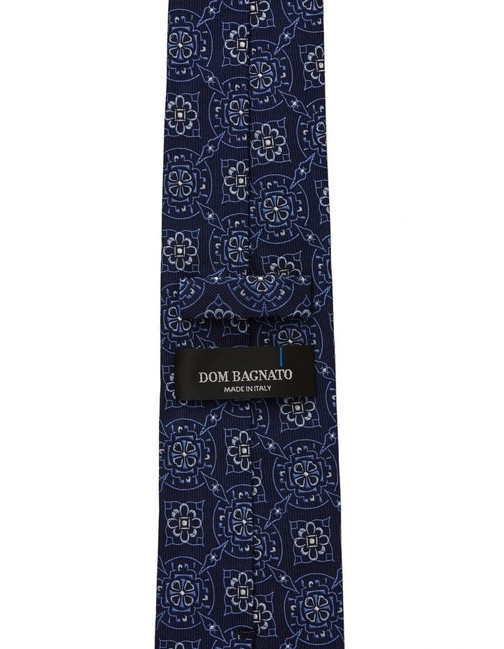 Mosaico Foulard Silk Tie in Blue
