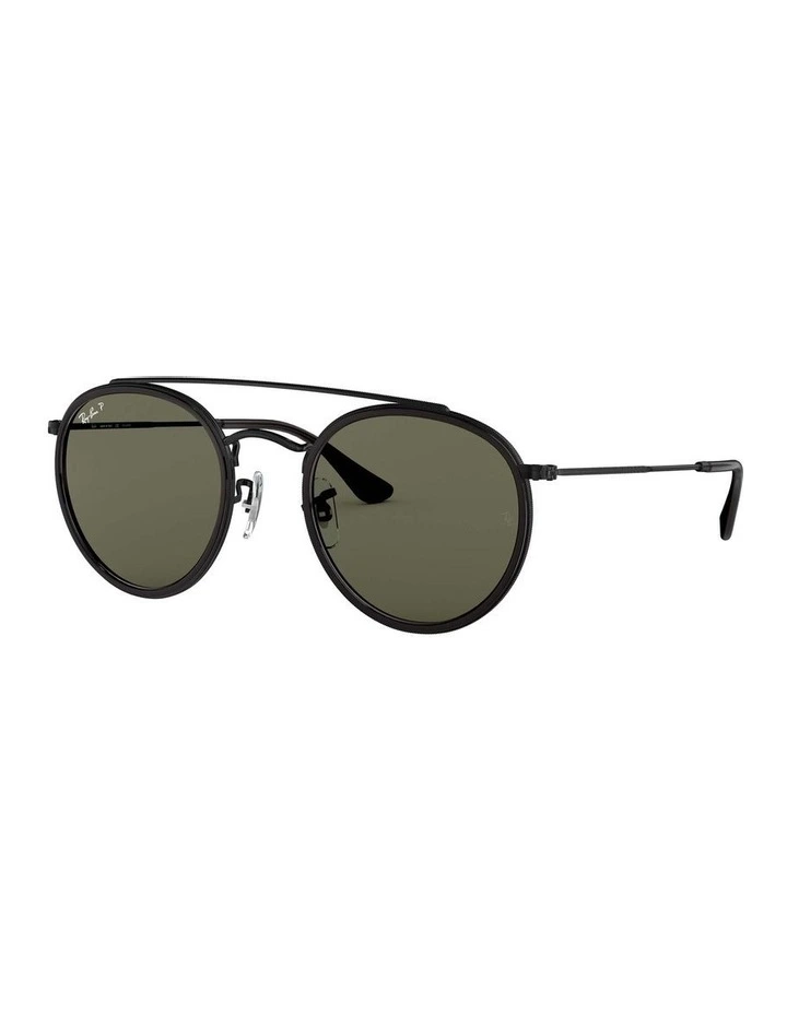 Round Double Bridge Black RB3647N Polarised Sunglasses