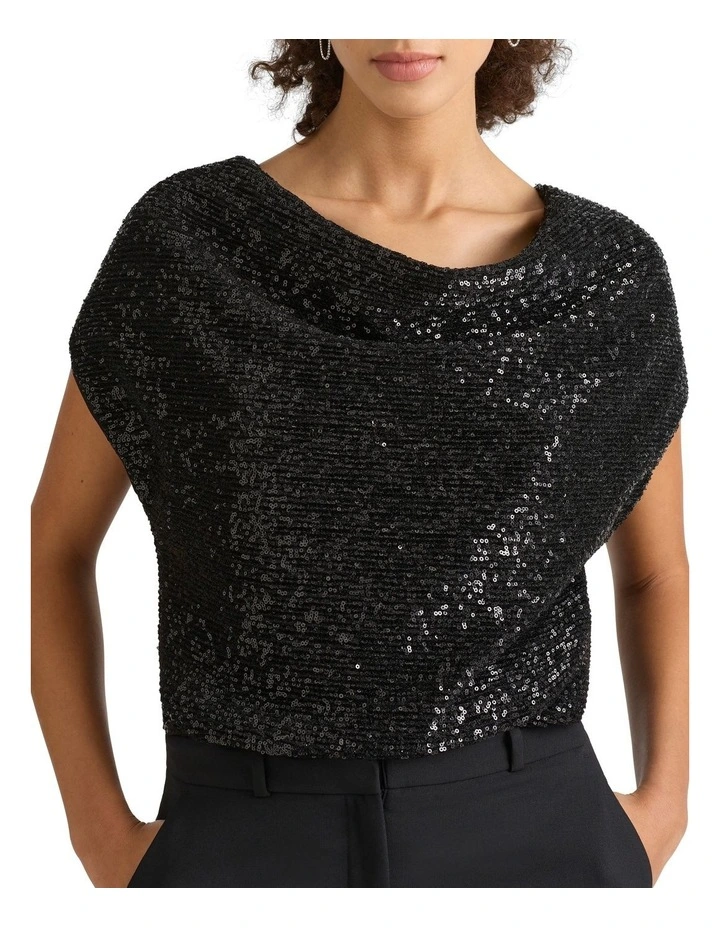 Aldabert Sequin Tee in Black