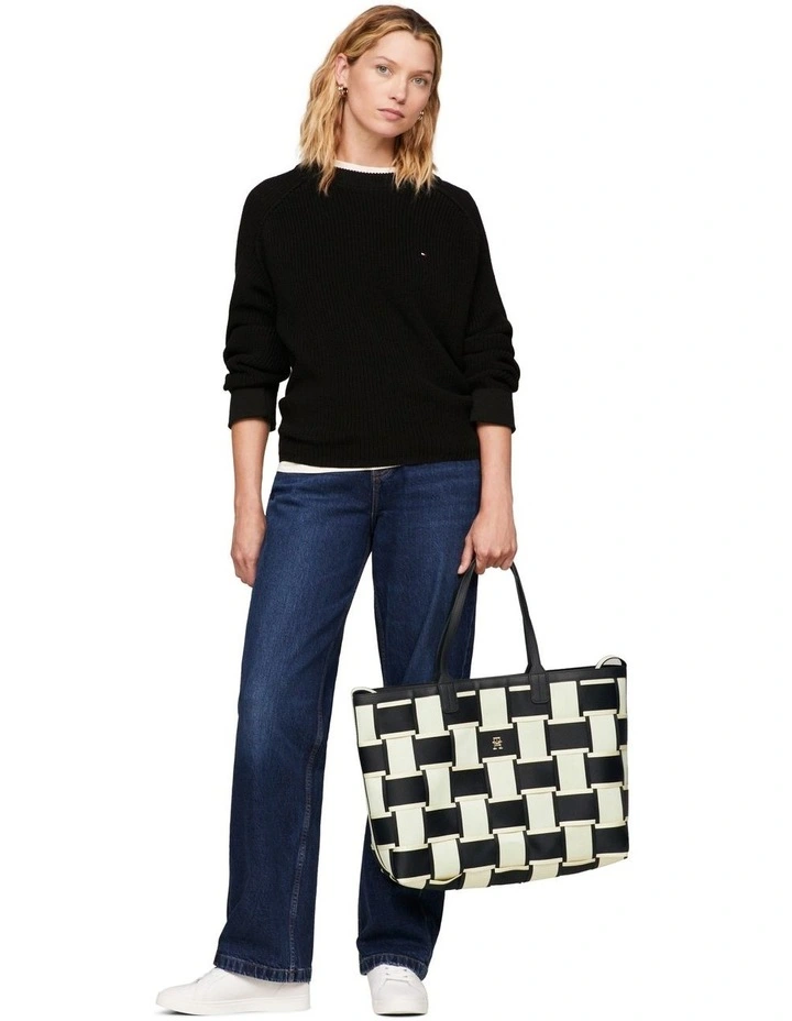 Iconic Woven Tote Bag in Black