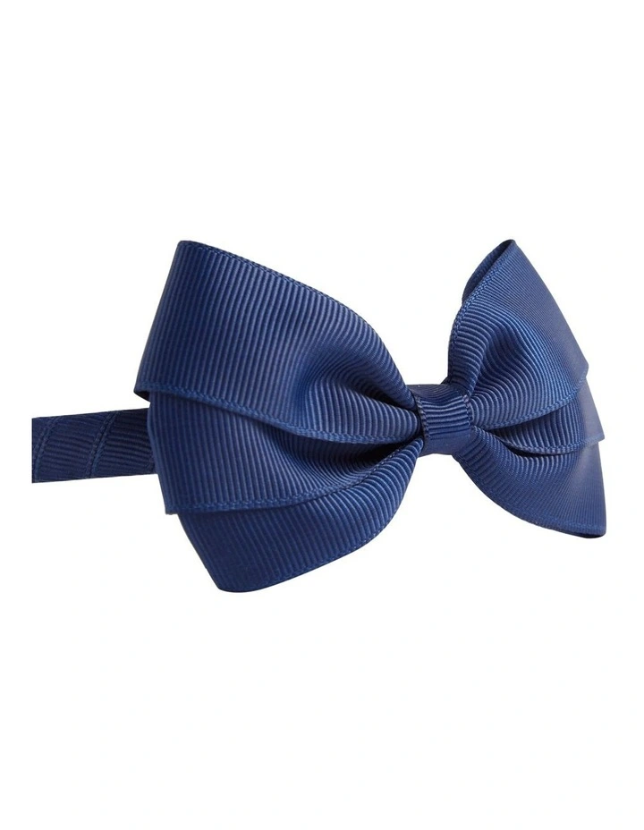 Grosgrain Bow Alice Band in Navy