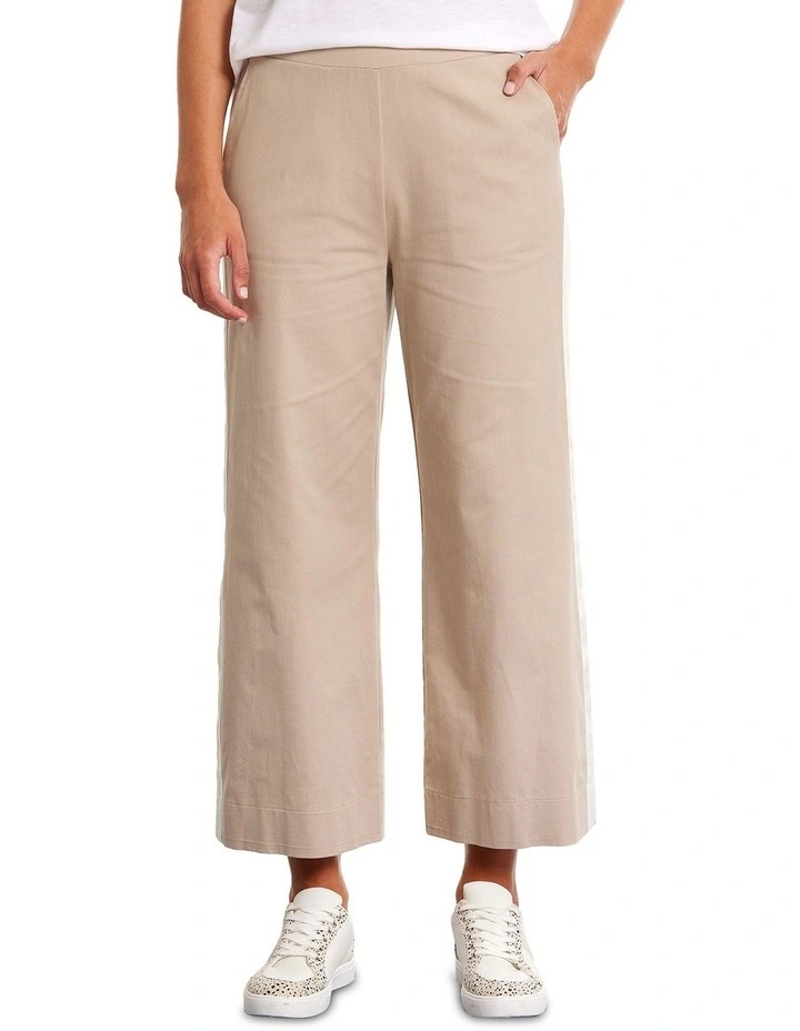 Contrast Stripe 7/8 Pant in Stone