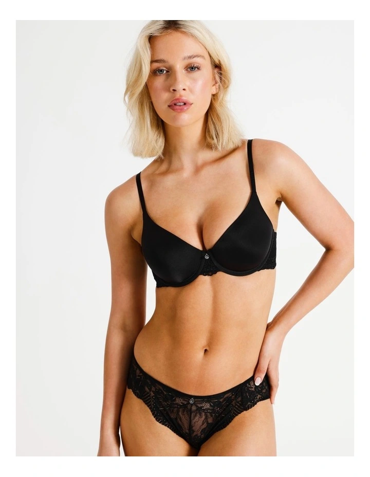Pure Comfort Contour Lace Wing T-Shirt Bra in Black