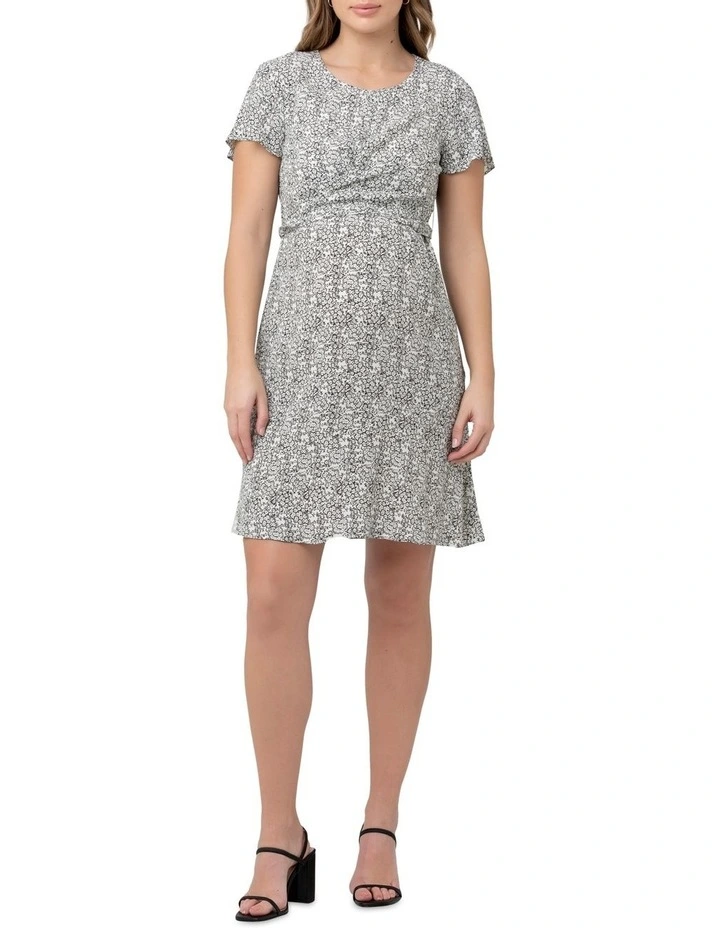 Amelie Nursing Dress in Black/White