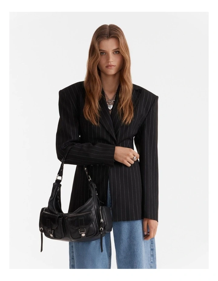 The 2004 Leather Hobo Bag in Black Silver