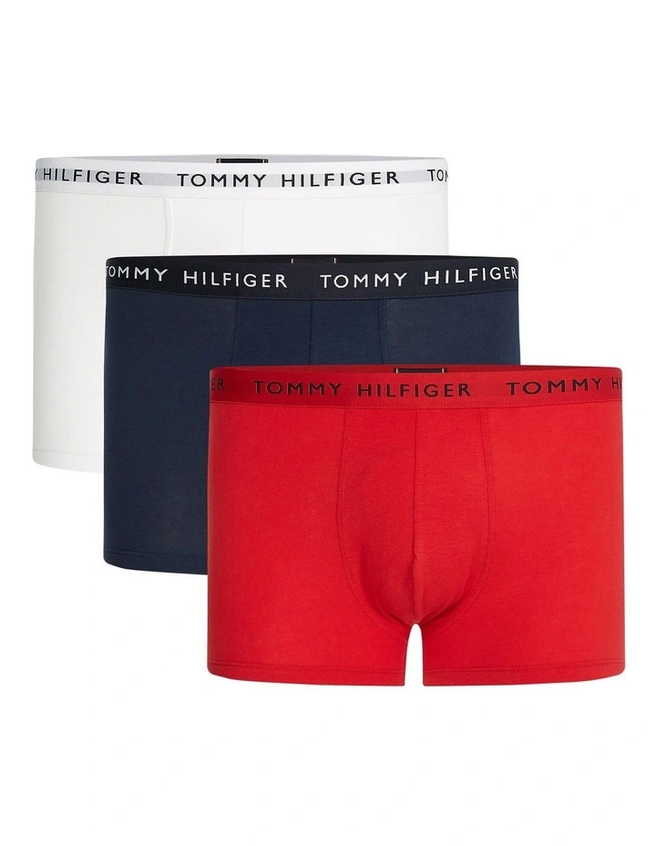 Recycled Essentials Cotton Trunks 3 Pack in Multi