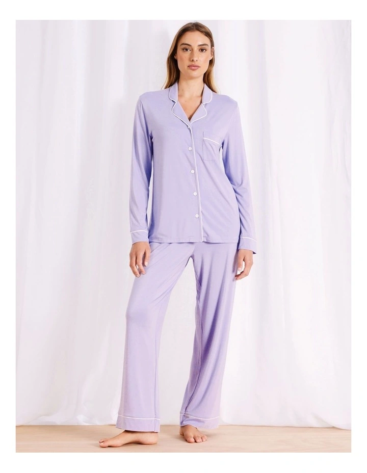 Pure Comfort Bamboo Long Pyjama Set in Lilac