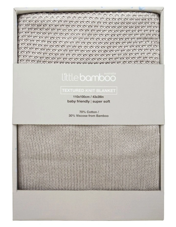 Textured Knit Blanket in Natural Oatmeal