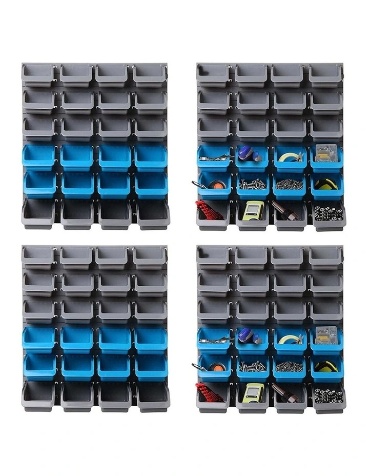 96 Storage Bin Rack in Grey/Blue