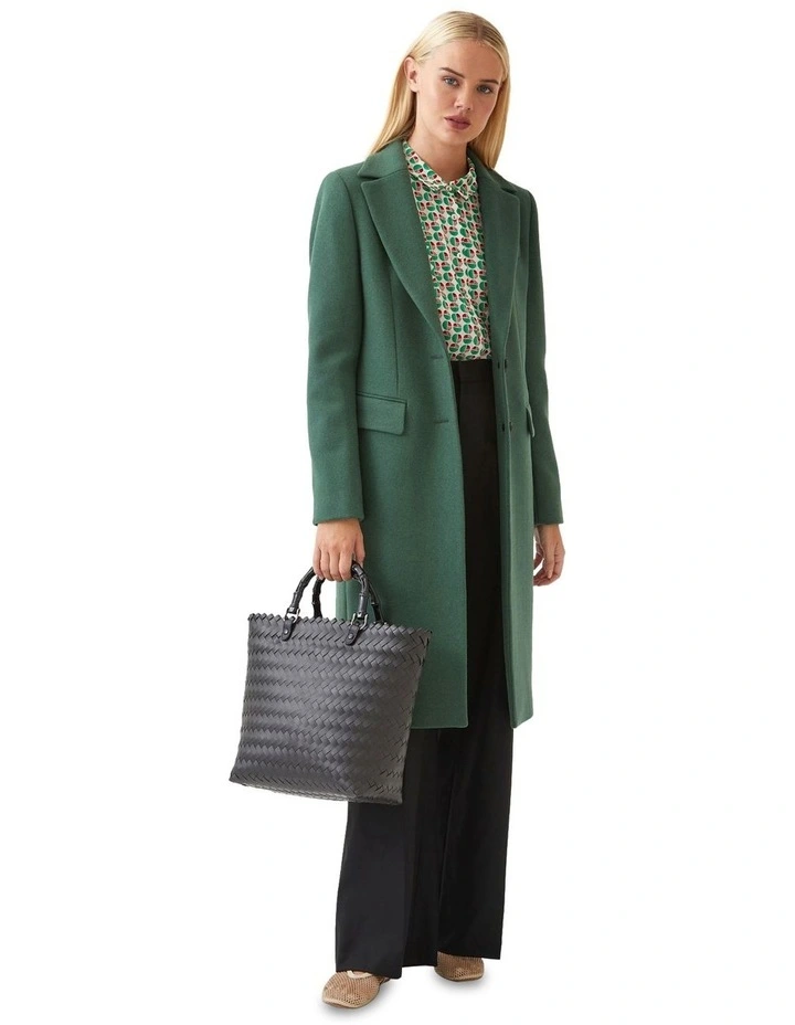 Ruby Wool Rich Overcoat in Green