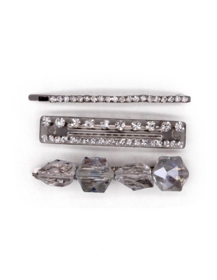 Valeria Hair Clip Set in Diamante