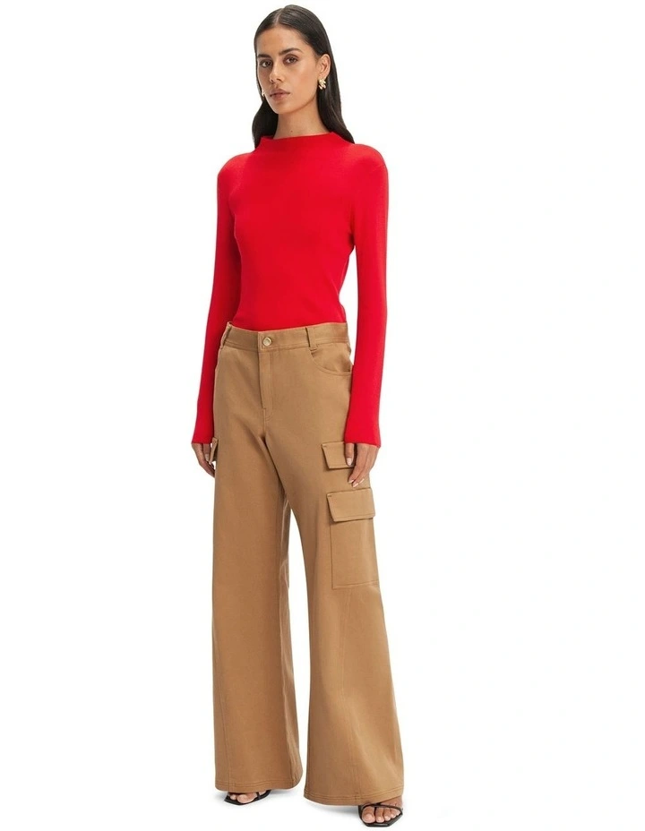 Corset Hem Knit in Red