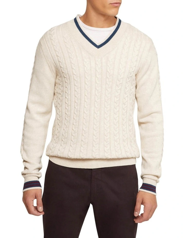 Logan Cricket Knit Pullover in Sand