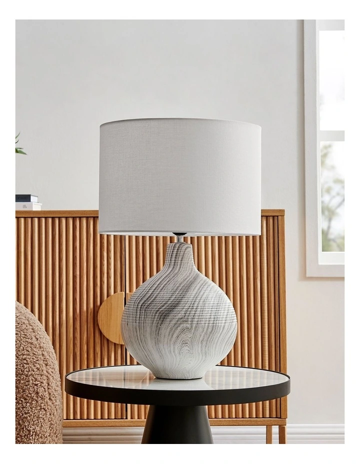 Lighting Textured Concrete Bedside Table Lamp in Grey