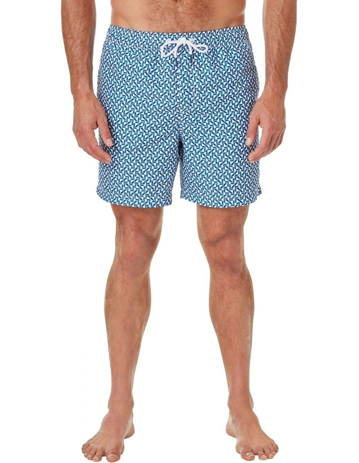 Geo Print Short in Denim