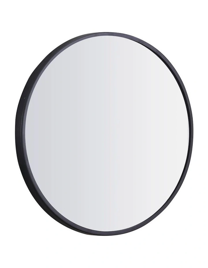 Bathroom Round Shaped Wall Mirror 50cm in Black