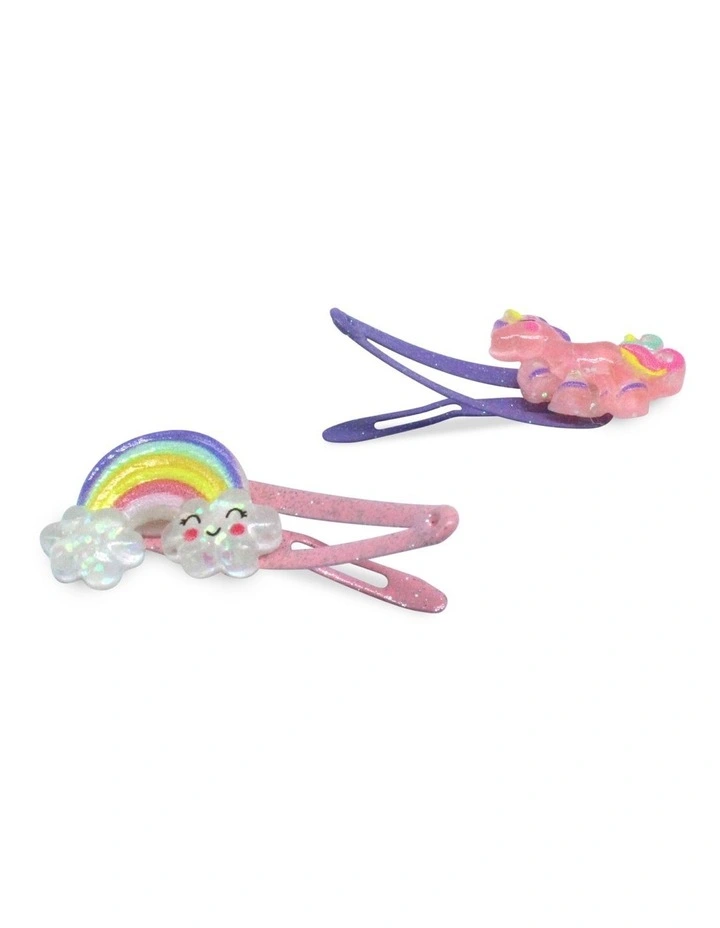 Unicorn Rainbow Clips 4 Pack in Multi