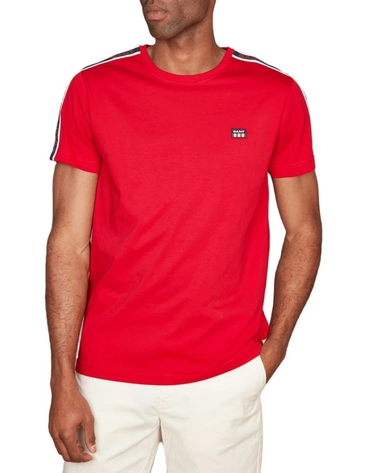 Shoulder Tape T-shirt in Red