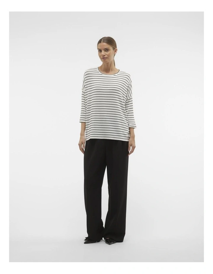 Brianna Stripe Knit Top in White