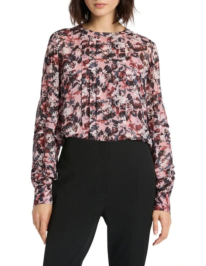 Malo Blouse in Blush Multi