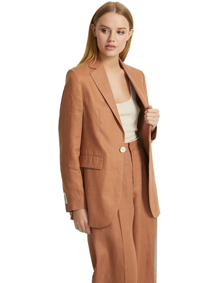 Lola Linen Jacket in Copper