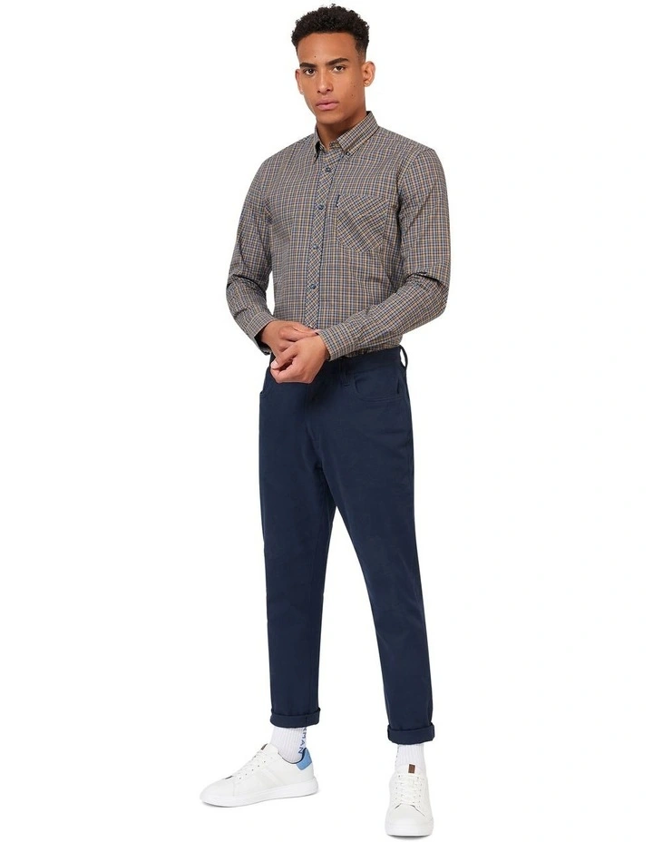 Mini Mod Check Long Sleeve Shirt in Beige