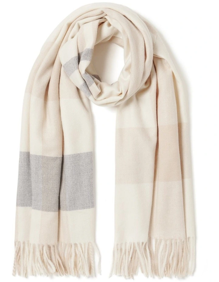 Ada Check Scarf in Natural