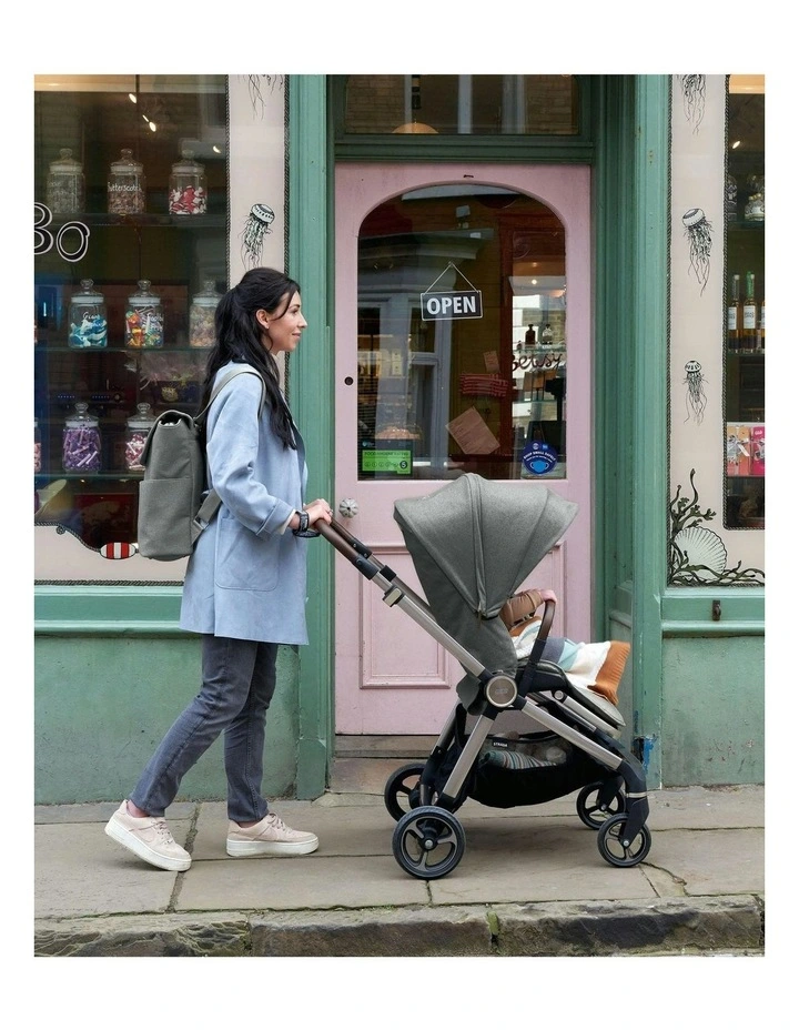 Strada Pram 3 Piece Bundle in Grey Melange