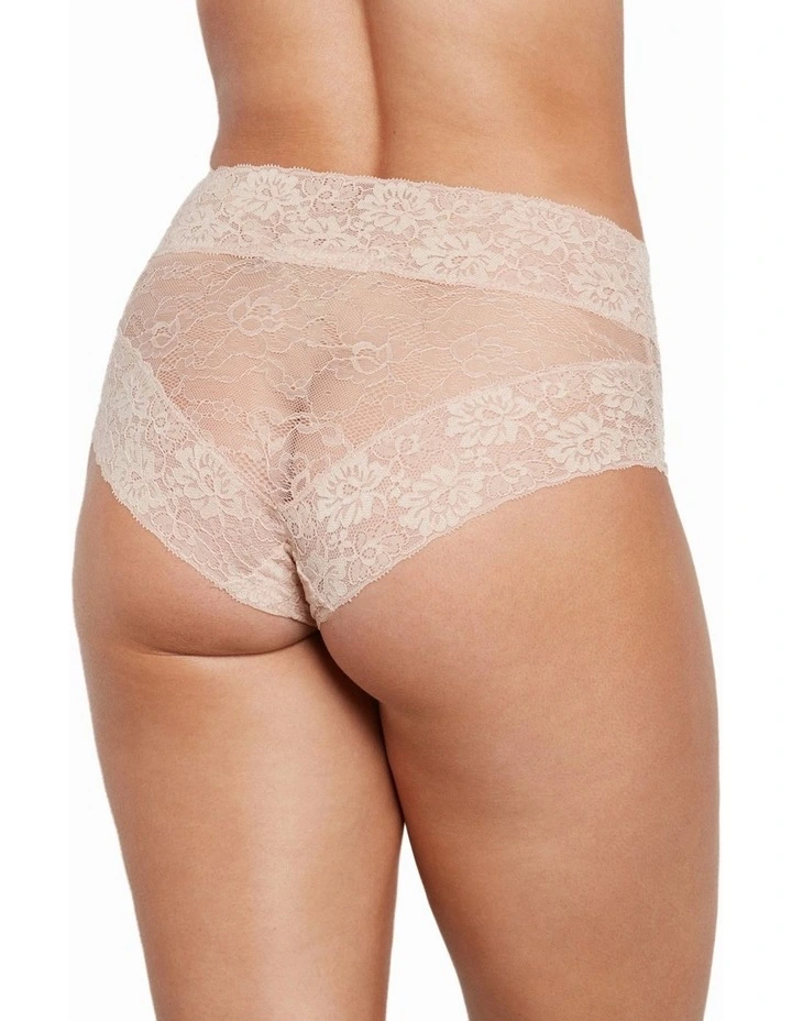 Lace High Rise Brief in Latte