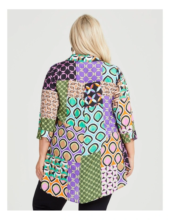 Geo Tile Natural Tunic in Print