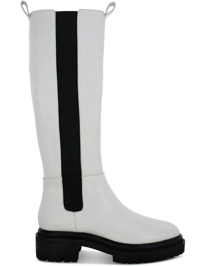Presley II Knee High Boots in White