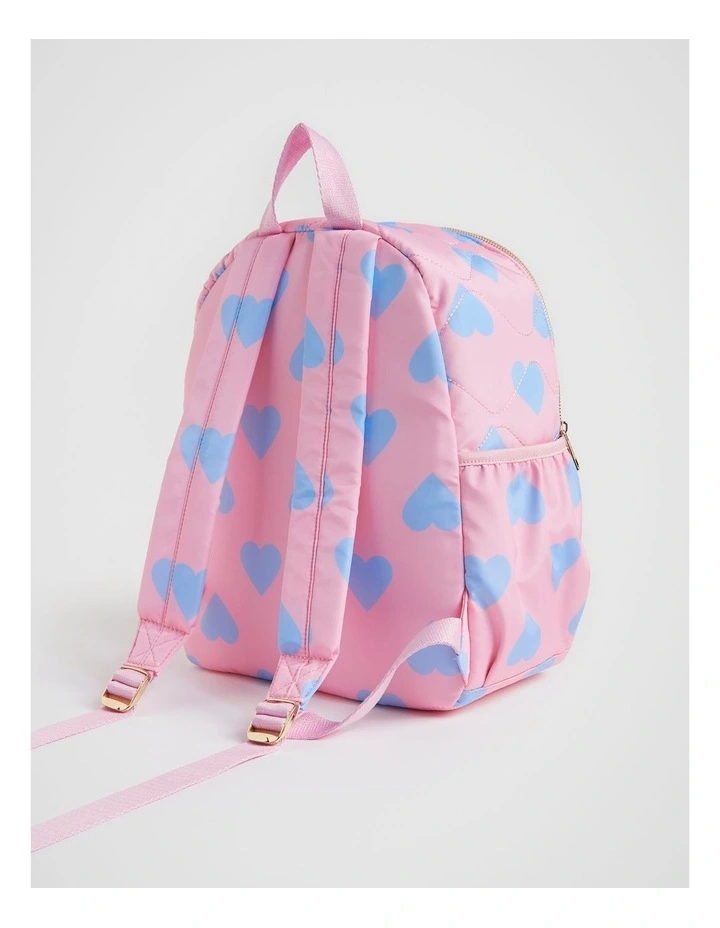 Quilted Initial "N" Backpack in Pink