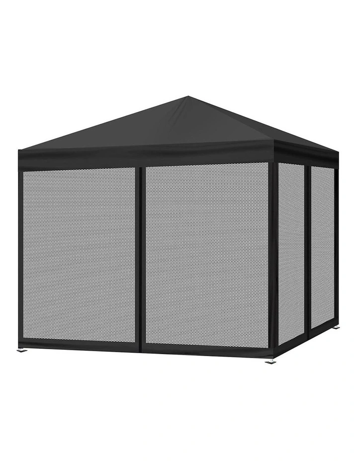 Gazebo Pop Up Marquee Wedding Tent 3x3m in Black