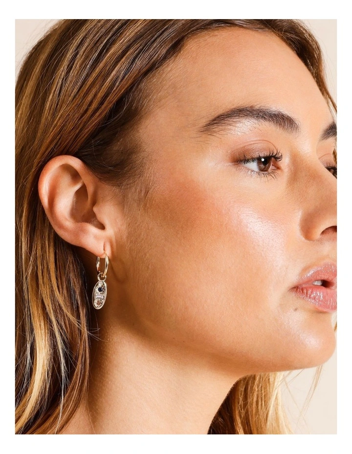 Coloured Diamantes Earrings in Multi