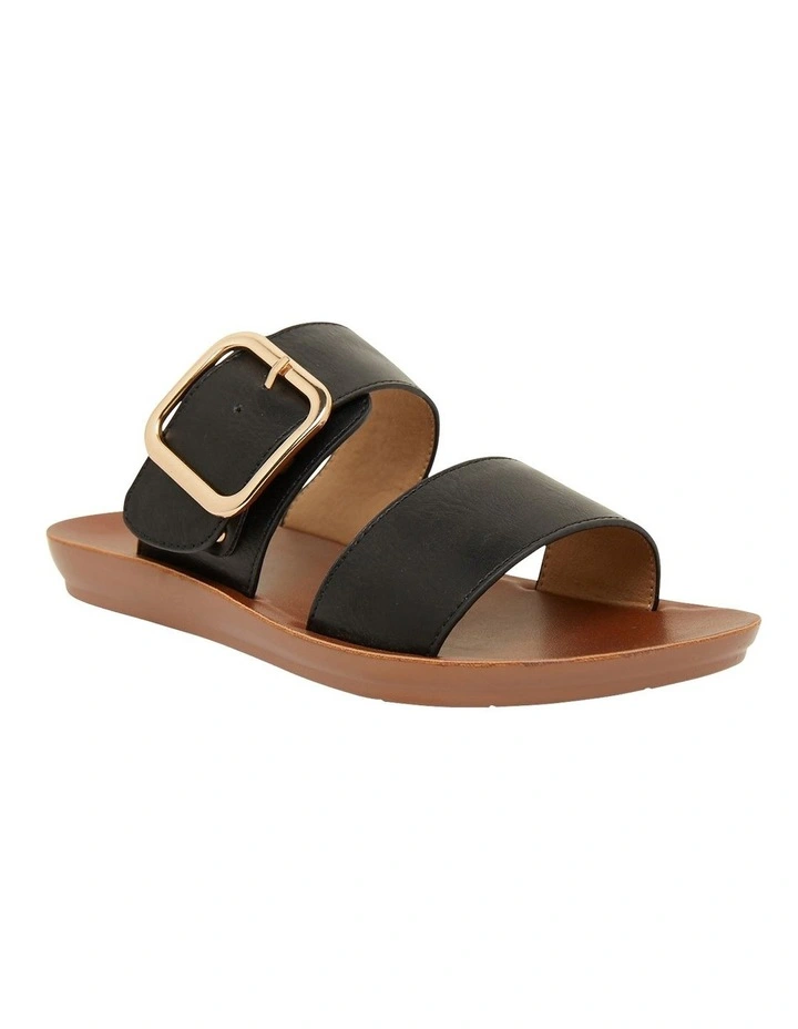 Garnet Black Smooth Sandals