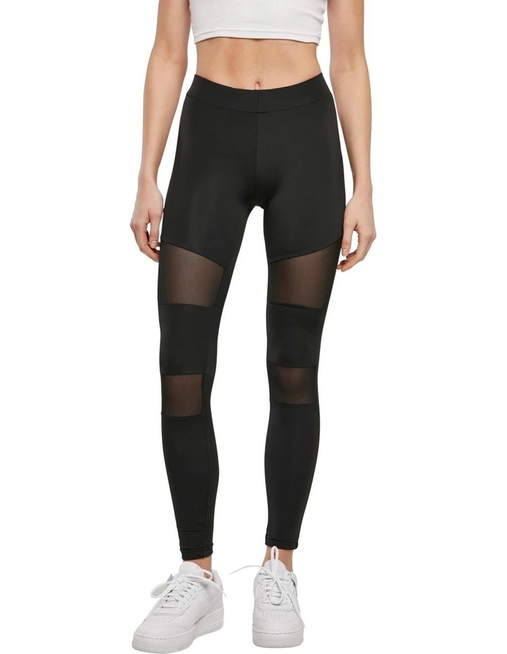 Tech Mesh Active Leggings in Black