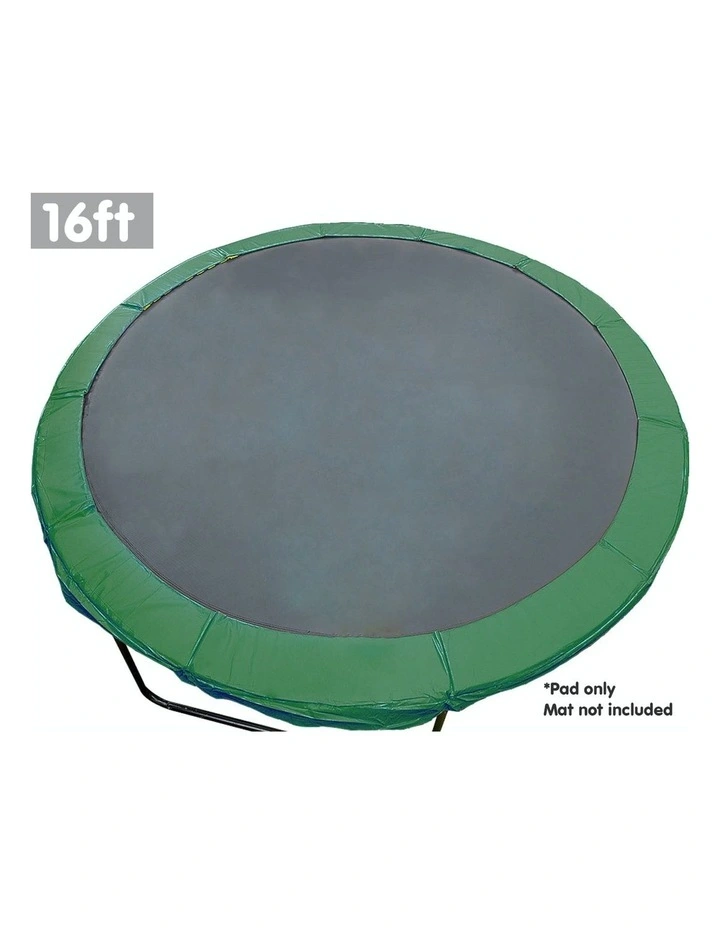 Green 16ft Replacement Reinforced Outdoor Round Trampoline Spring Pad Cover