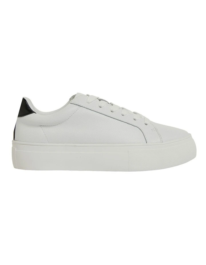 Frenzy Sneakers in White/Black Leather