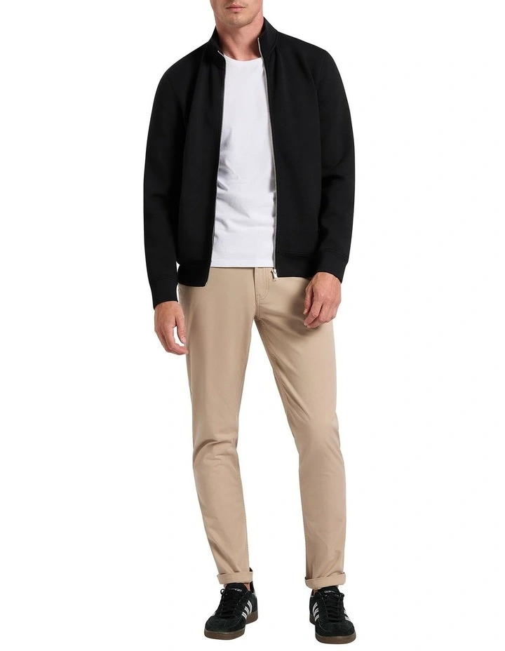 Neo Zip Thru Sweater in Black