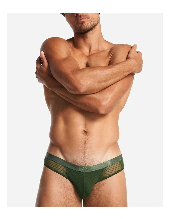 Manuel Sheer Bikini Brief in Verde