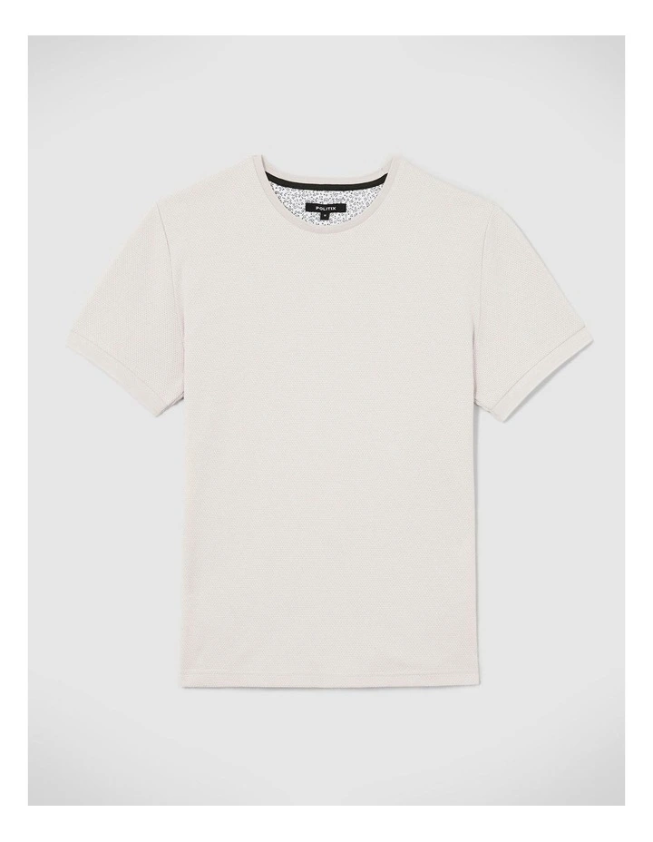 Jacquard Textured Tee in Bone
