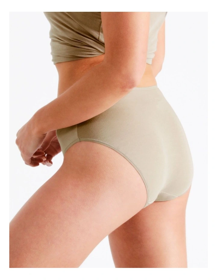 Modal High Cut Brief in Beige
