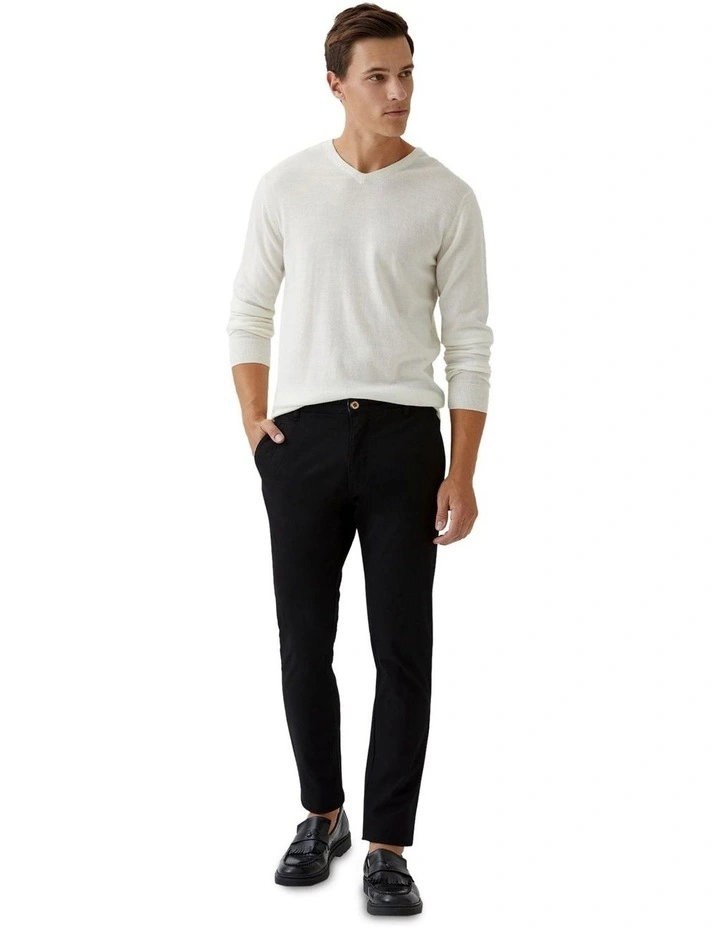V-Neck Pure Merino Wool Pullover in Winter White