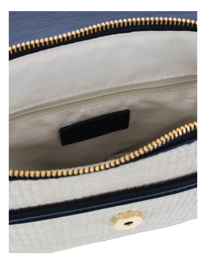 Fashion Flap-Over Crossbody Bag in Beige