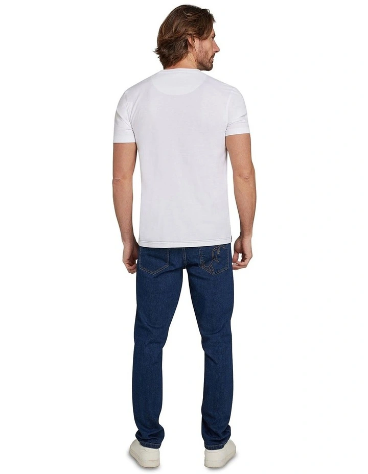 Cut and Sew Panel T-shirt in Navy