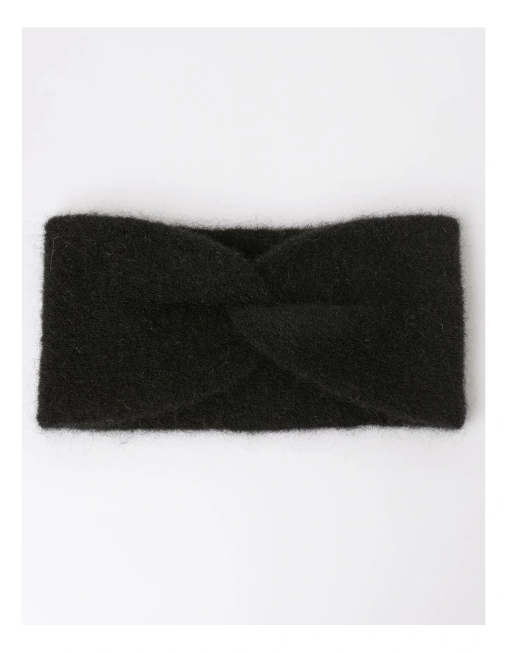 Twist Knit Headband in Black