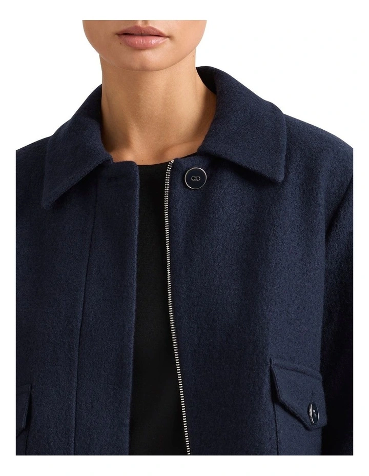 Felted Wool Jacket in Deep Sea