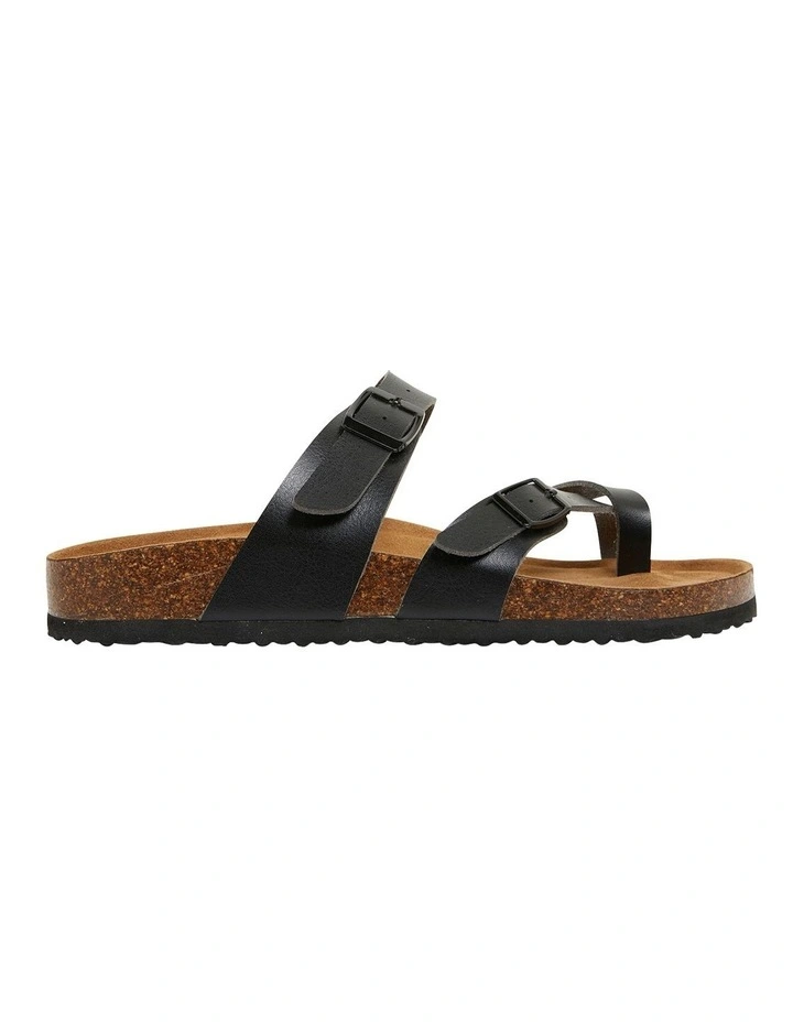 Deva Black Smooth Sandals