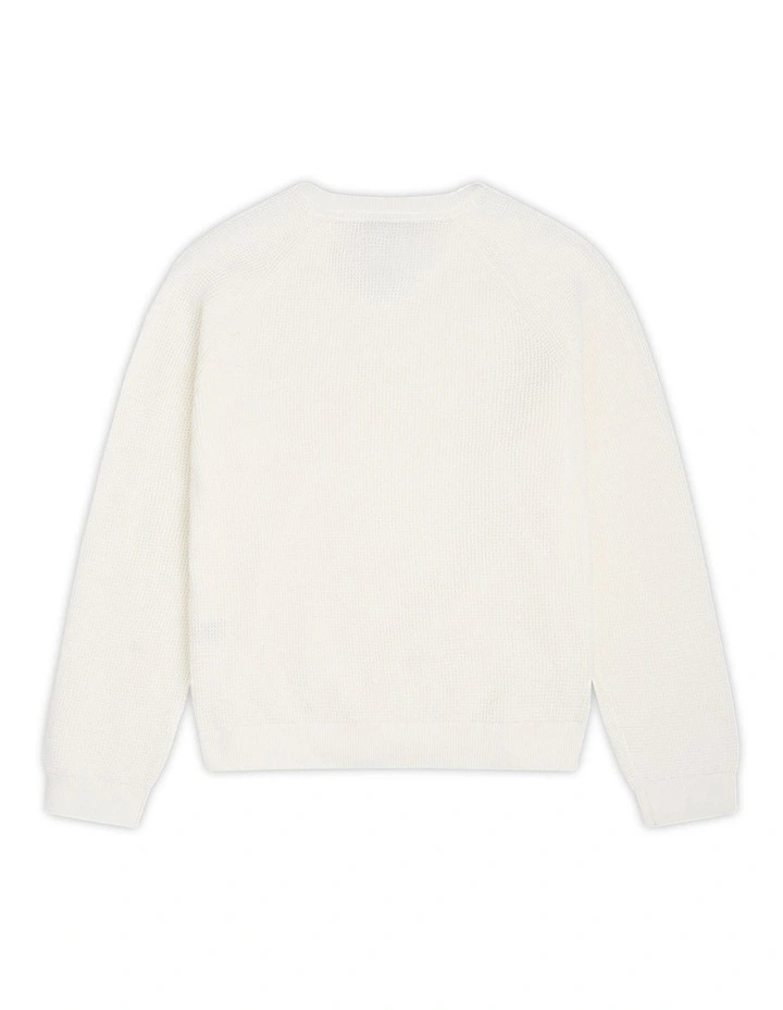 The Summit Raglan Knit (8-14 Years) in Off White
